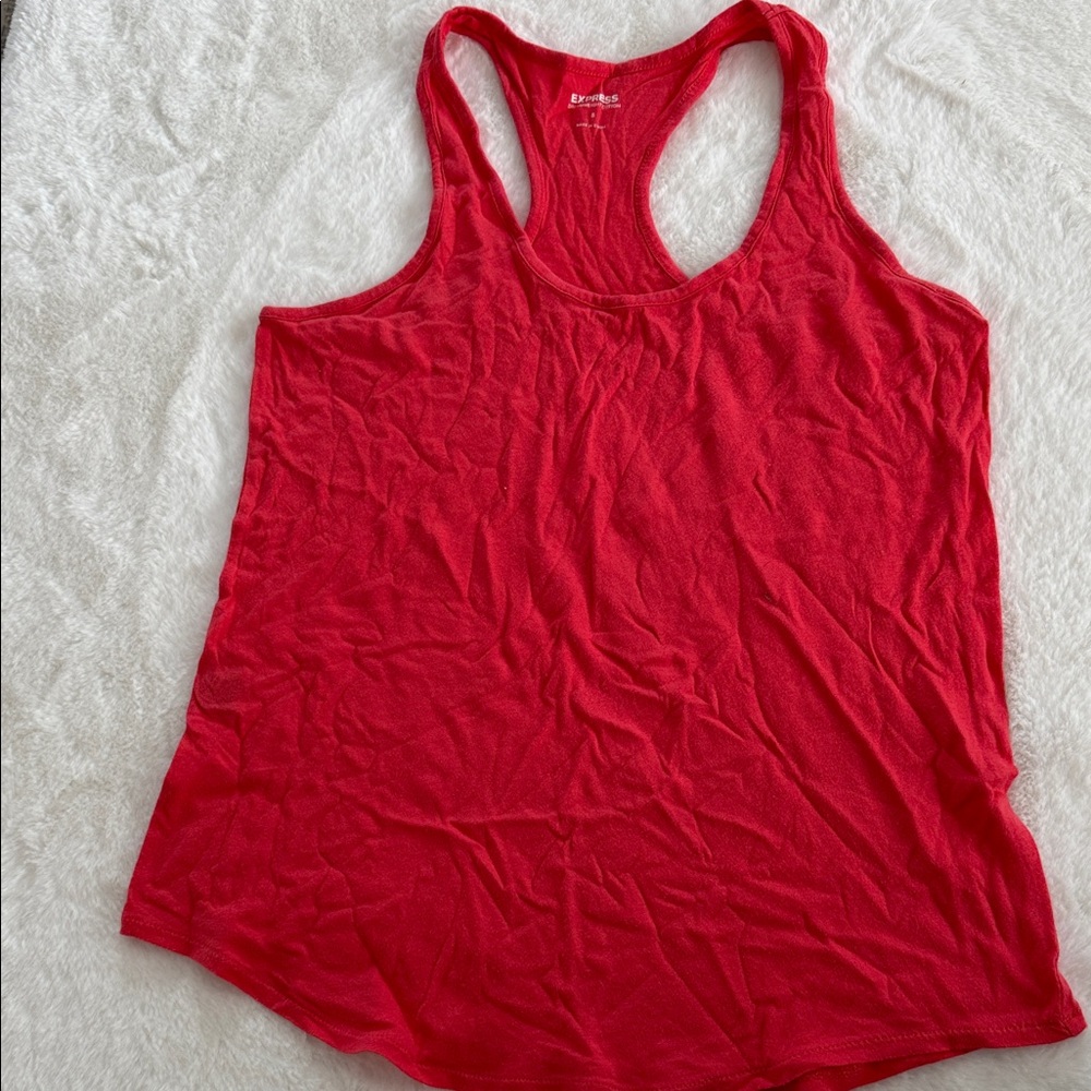 Express Vibrant Coral Colored Racerback Tank Top